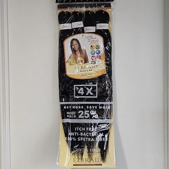 EZBRAID 4X Pre-Stretched Braiding Hair – 26” – Black to Blonde Ombre – New - Picture 2 of 8